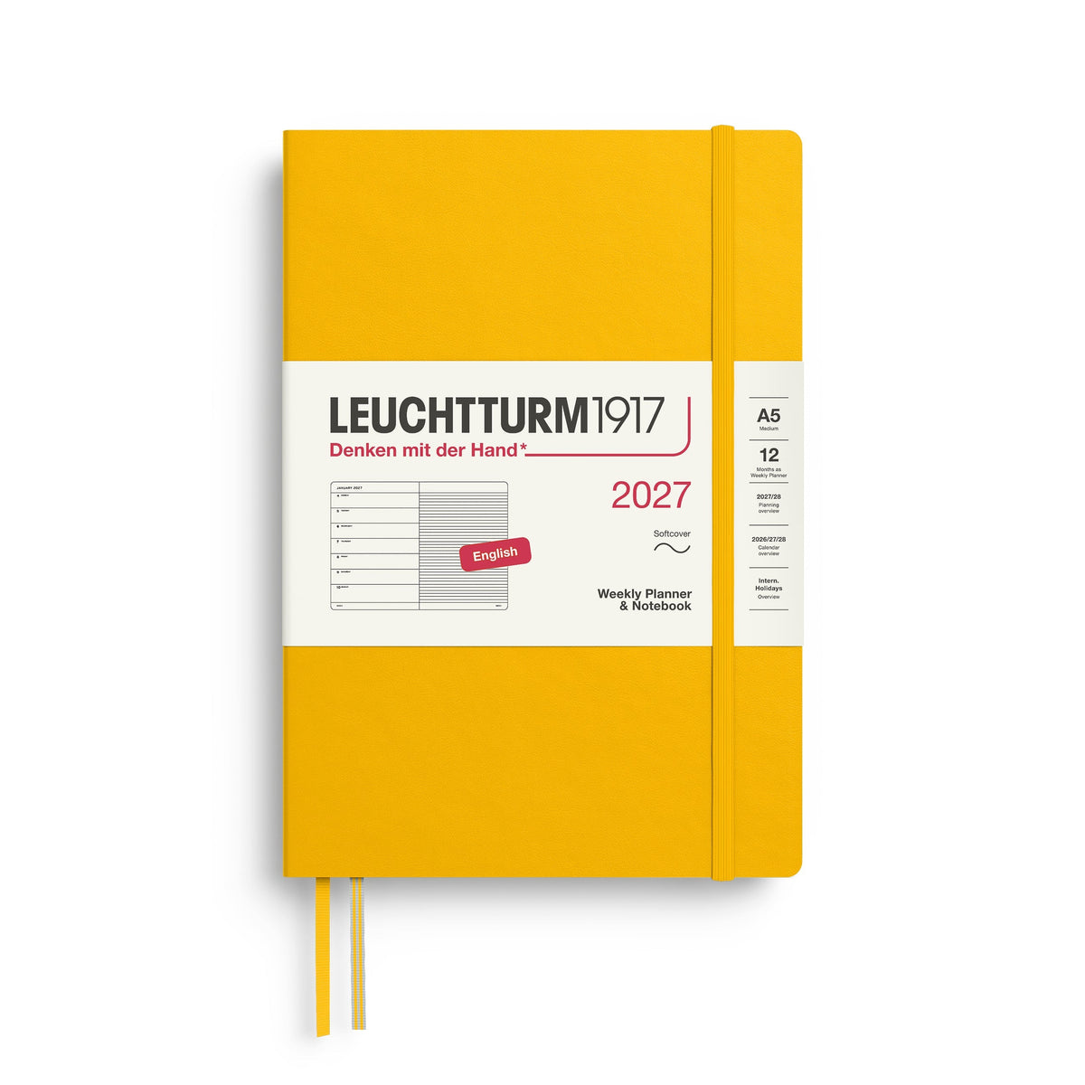 Leuchtturm1917 Ημερολόγιο 2027 A5 Sunflower – Εβδομαδιαίο με σημειώσεις, μαλακό εξώφυλλο