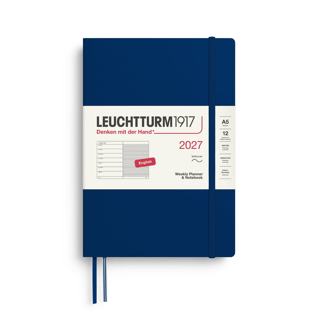Leuchtturm1917 Ημερολόγιο 2027 A5 Navy – Εβδομαδιαίο με σημειώσεις, μαλακό εξώφυλλο