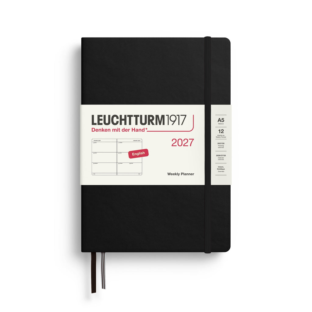 Leuchtturm1917 Ημερολόγιο 2027 A5 Black – Εβδομαδιαίο με σκληρό εξώφυλλο