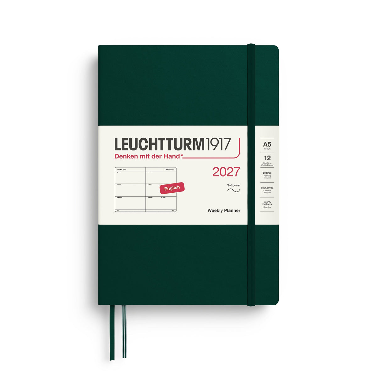 Leuchtturm1917 Ημερολόγιο 2027 A5 Forest Green – Εβδομαδιαίο με μαλακό εξώφυλλο