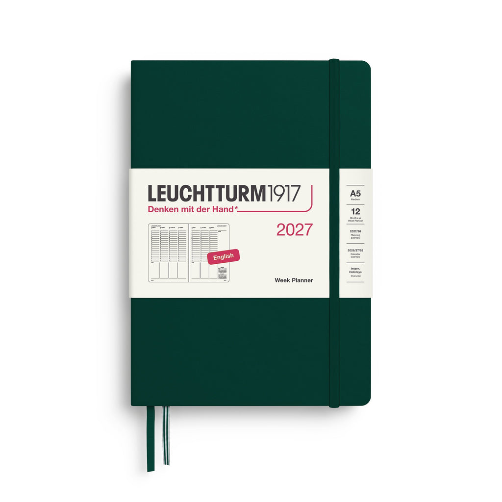 Leuchtturm1917 Ημερολόγιο 2027 A5 Forest Green – Εβδομαδιαίο σε στήλες, σκληρό εξώφυλλο