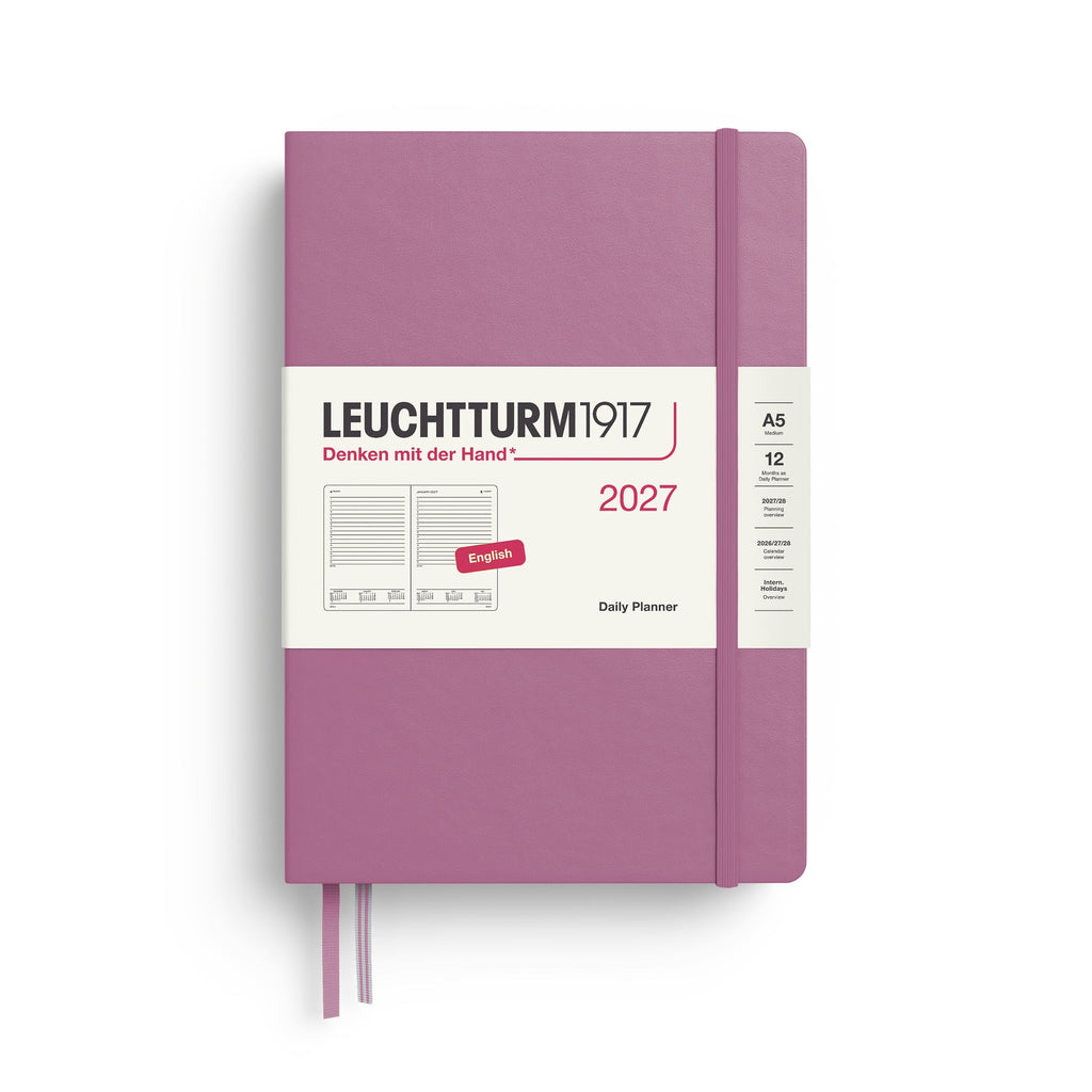 Leuchtturm1917 Ημερολόγιο 2027 A5 Dusty Rose – Ημερήσιο με σκληρό εξώφυλλο – Γραμμές