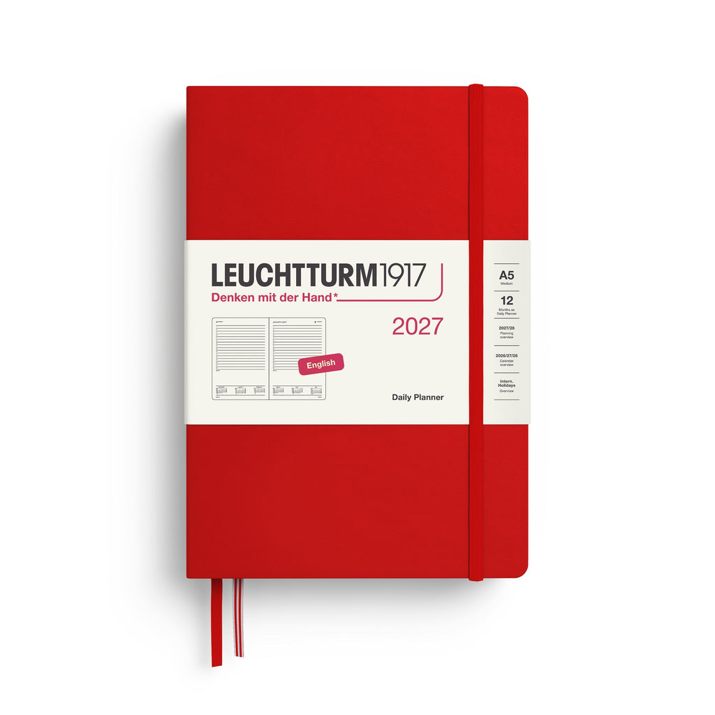 Leuchtturm1917 Ημερολόγιο 2027 A5 Cherry – Ημερήσιο με σκληρό εξώφυλλο – Γραμμές