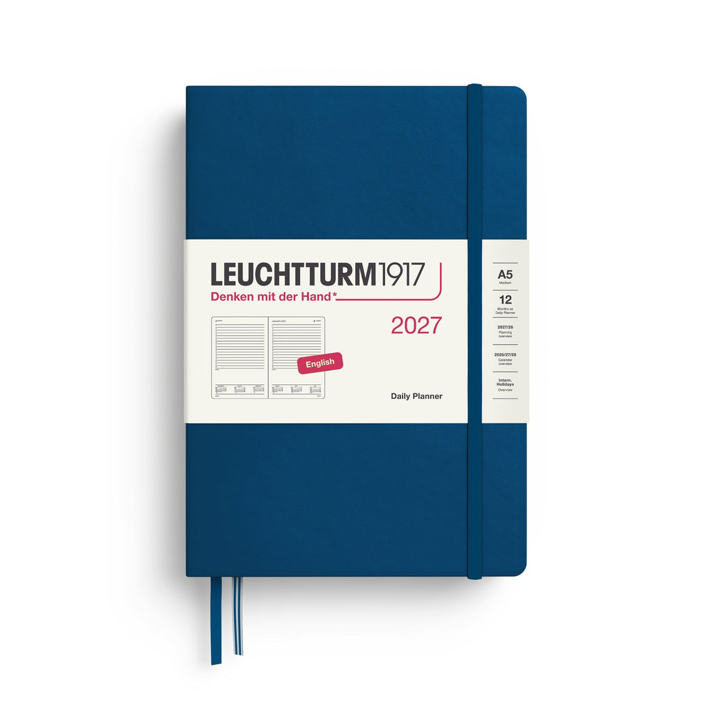 Leuchtturm1917 Ημερολόγιο 2027 A5 Indigo – Ημερήσιο με σκληρό εξώφυλλο – Γραμμές