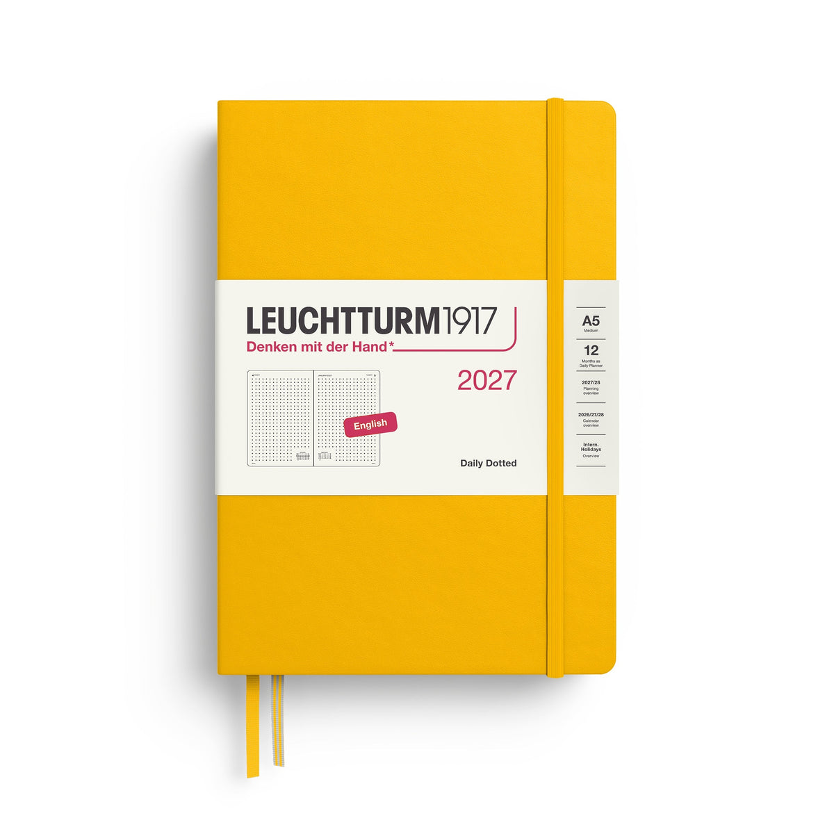 Leuchtturm1917 Ημερολόγιο 2027 A5 Sunflower – Ημερήσιο με σκληρό εξώφυλλο – Τελείες