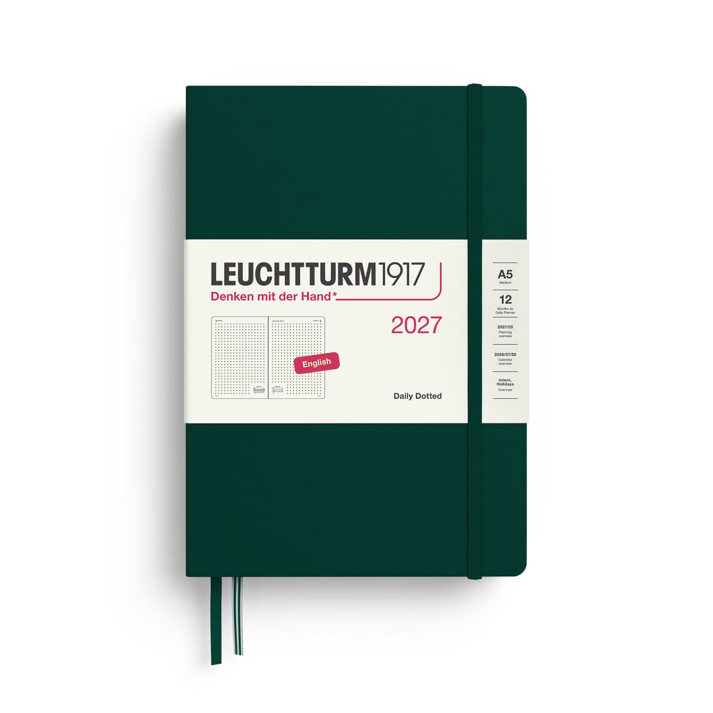 Leuchtturm1917 Ημερολόγιο 2027 A5 Forest Green – Ημερήσιο με σκληρό εξώφυλλο – Τελείες