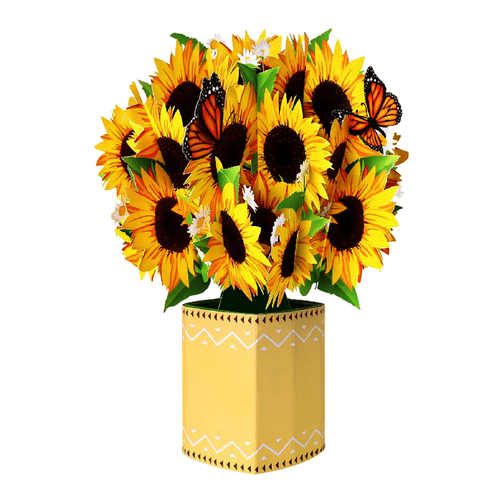 Origamo Florever Ηλιοτρόπια – Αναδυόμενη ευχετήρια κάρτα Flobouquet (27×26 cm)