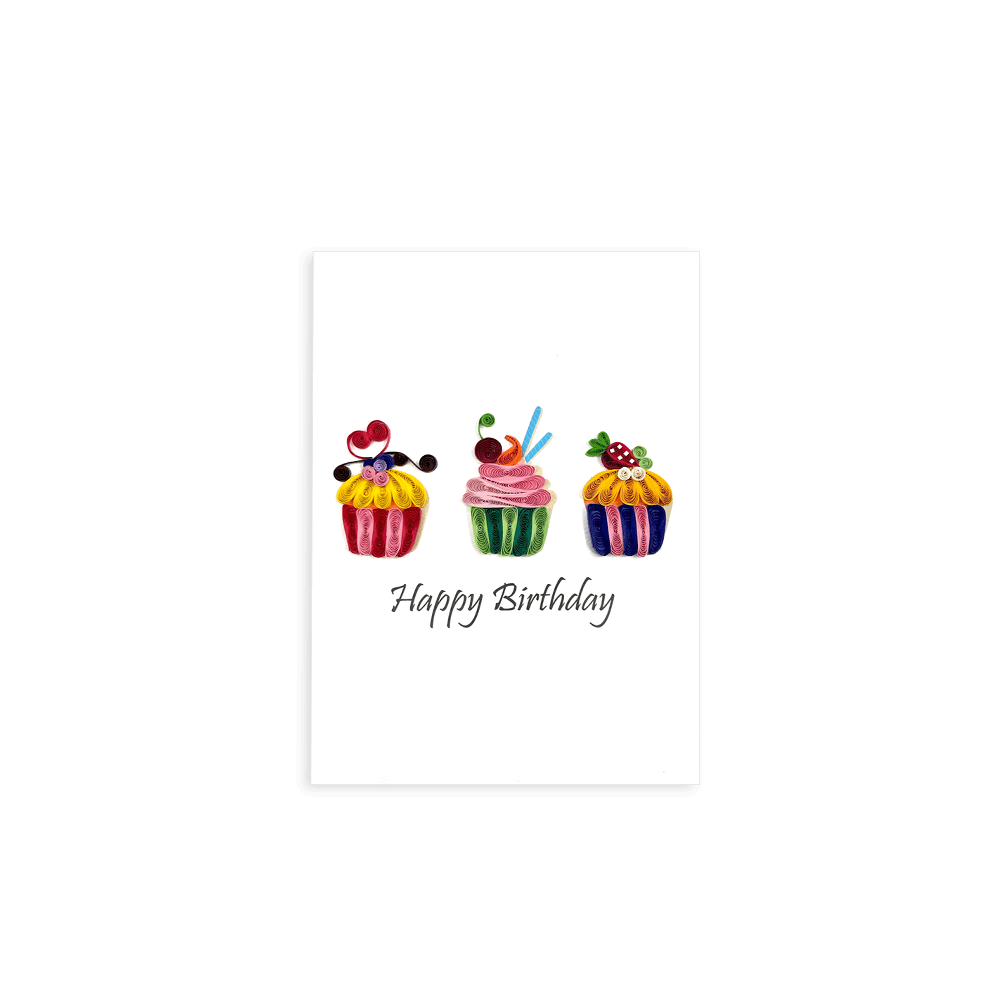 Origamo Filigrana Cupcakes – Ευχετήρια κάρτα quilling (18,5×14 cm)