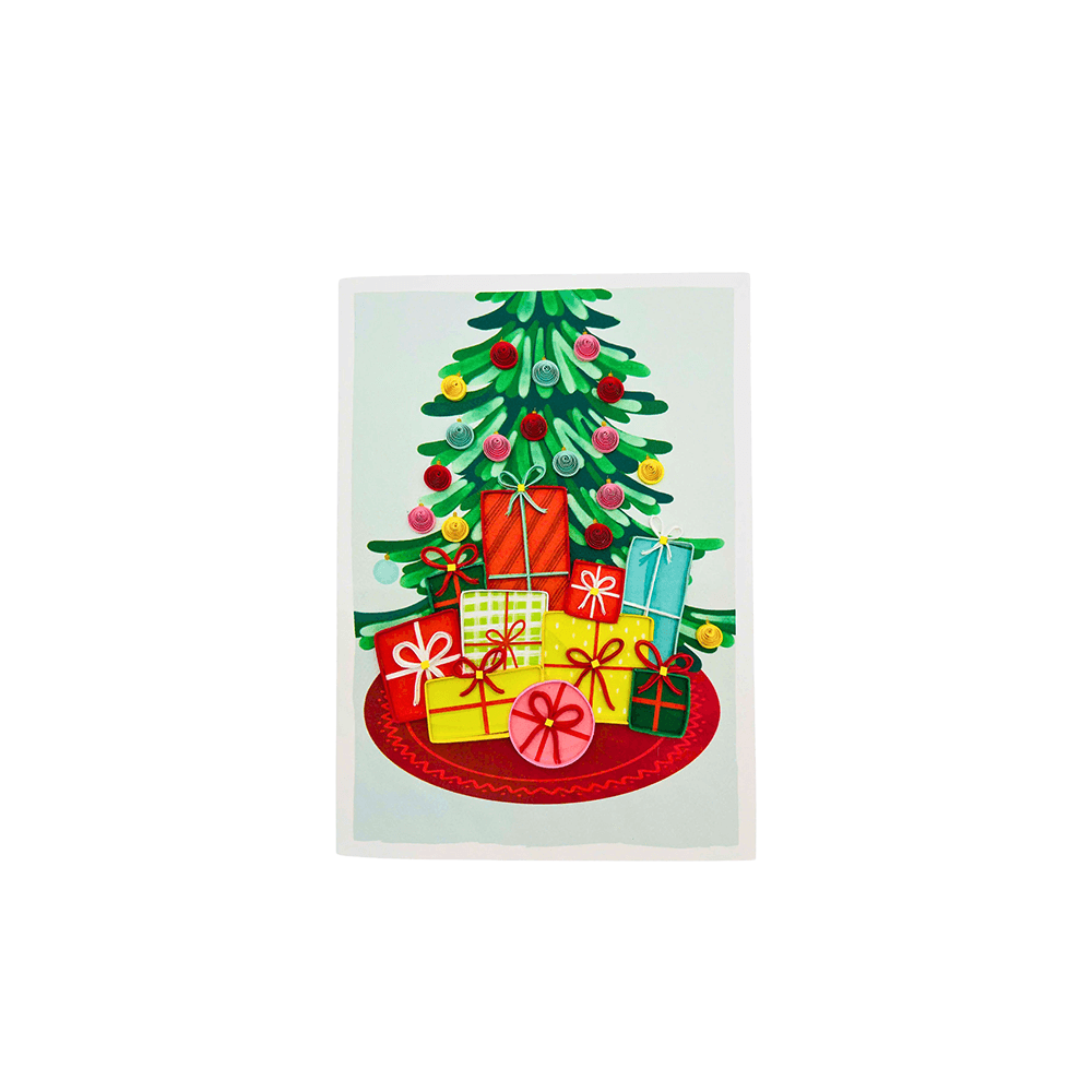 Origamo Filigrana Δώρα κάτω από το δέντρο – Ευχετήρια κάρτα quilling (18,5×14 cm)