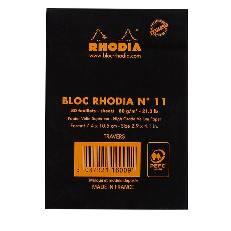 Rhodia Bloc Black – Μπλοκ σημειώσεων με γραμμές (80 φύλλα)