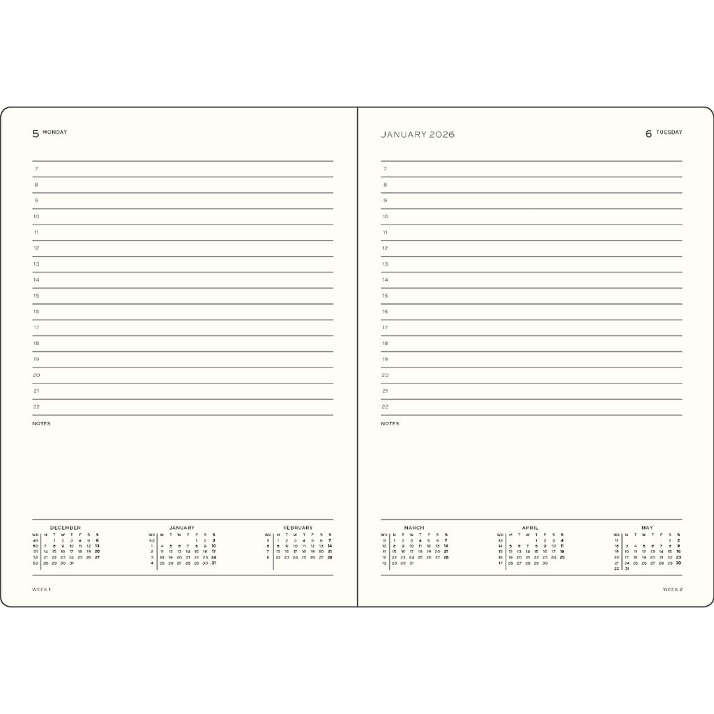 Leuchtturm1917 Ημερολόγιο 2027 A5 Cherry – Ημερήσιο με σκληρό εξώφυλλο