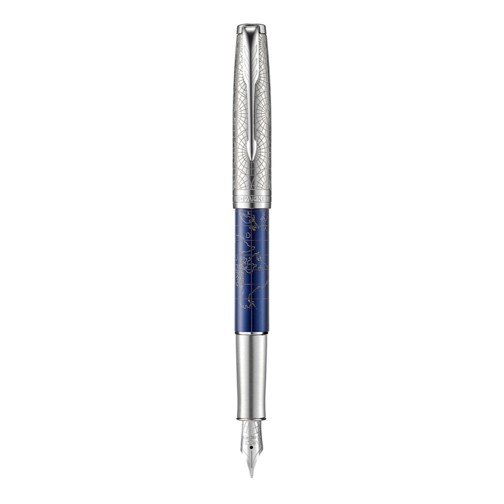 Parker Sonnet Special Edition Atlas Blue Silver PT – Πένα (χρυσή μύτη 18K, F)