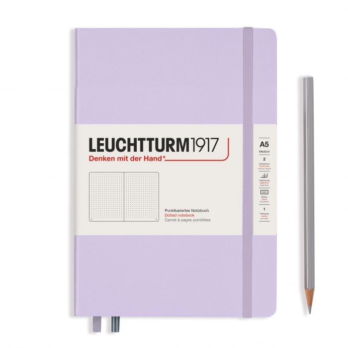 Leuchtturm1917 Medium A5 – Σημειωματάριο με σκληρό εξώφυλλο (251 σελ.) – Lilac Τελείες