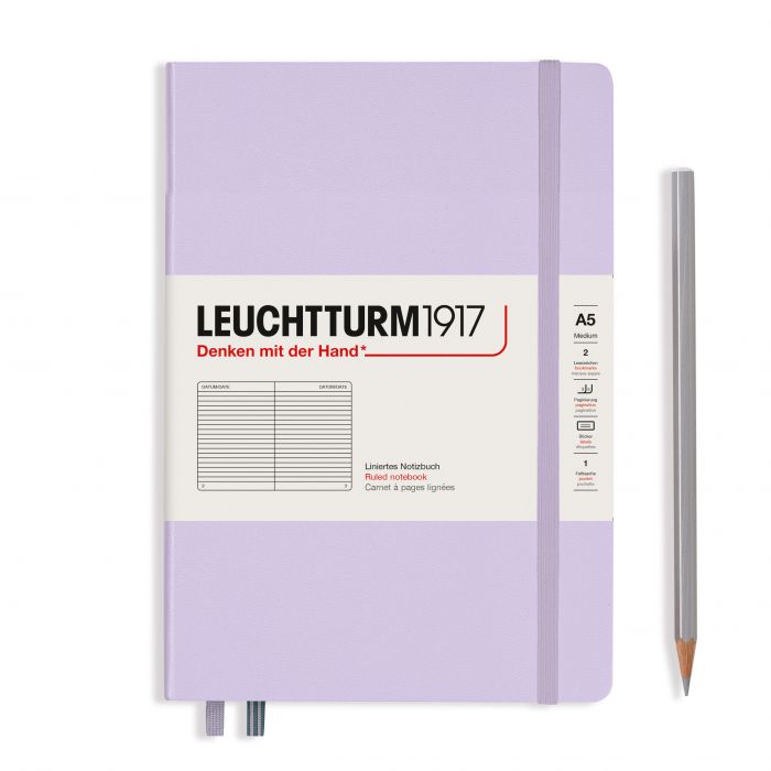 Leuchtturm1917 Medium A5 – Σημειωματάριο με σκληρό εξώφυλλο (251 σελ.) – Lilac