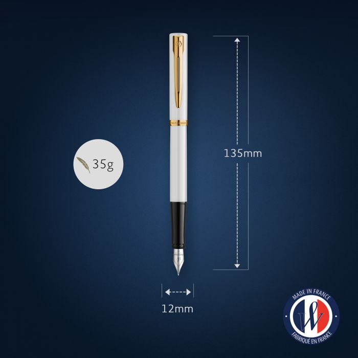 Waterman Impression Lacquer White GT – Πένα (μύτη F)