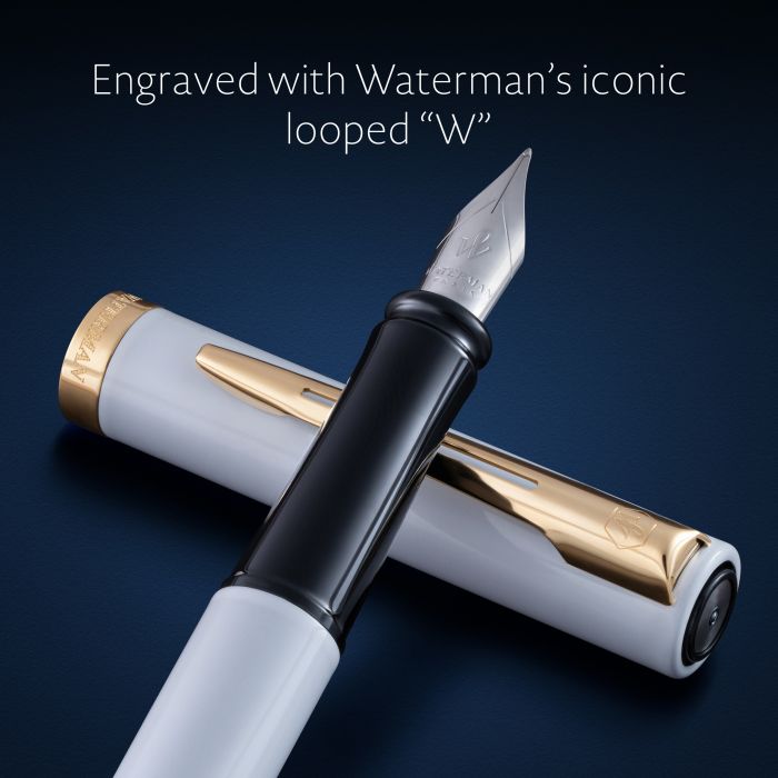 Waterman Impression Lacquer White GT – Πένα (μύτη F)