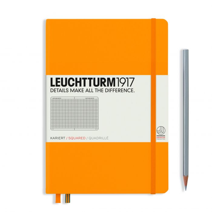 Leuchtturm1917 Medium A5 – Σημειωματάριο με σκληρό εξώφυλλο (251 σελ.) – Rising Sun Τετράγωνα