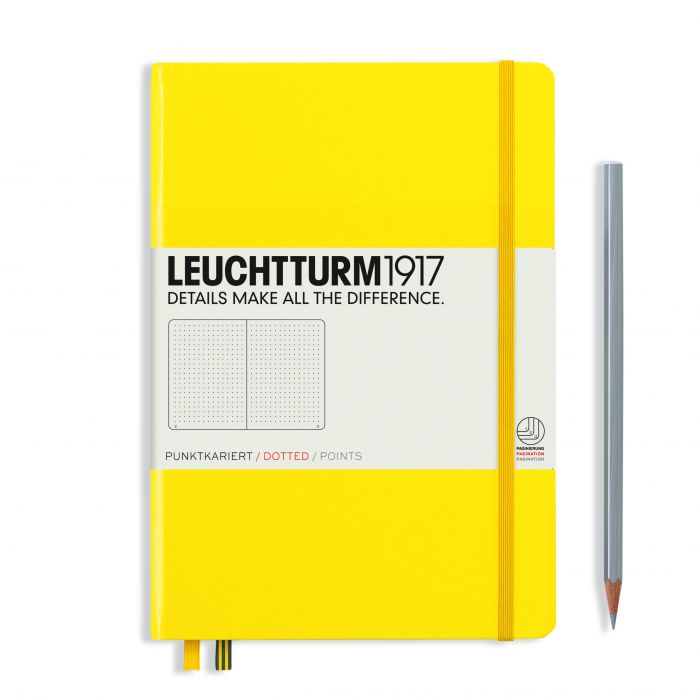 Leuchtturm1917 Medium A5 – Σημειωματάριο με σκληρό εξώφυλλο (251 σελ.) – Lemon Τελείες