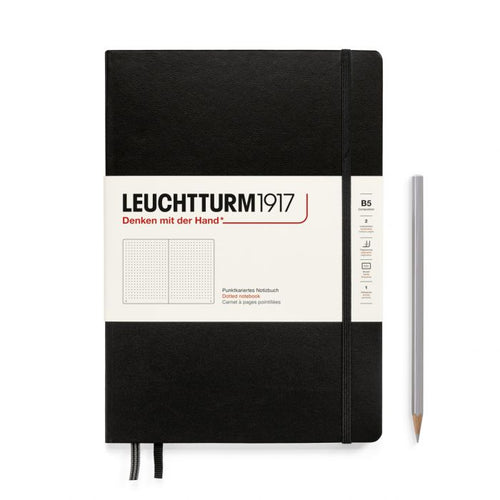Leuchtturm1917 Composition B5 – Σημειωματάριο με σκληρό εξώφυλλο (219 σελ.) – Black Τελείες