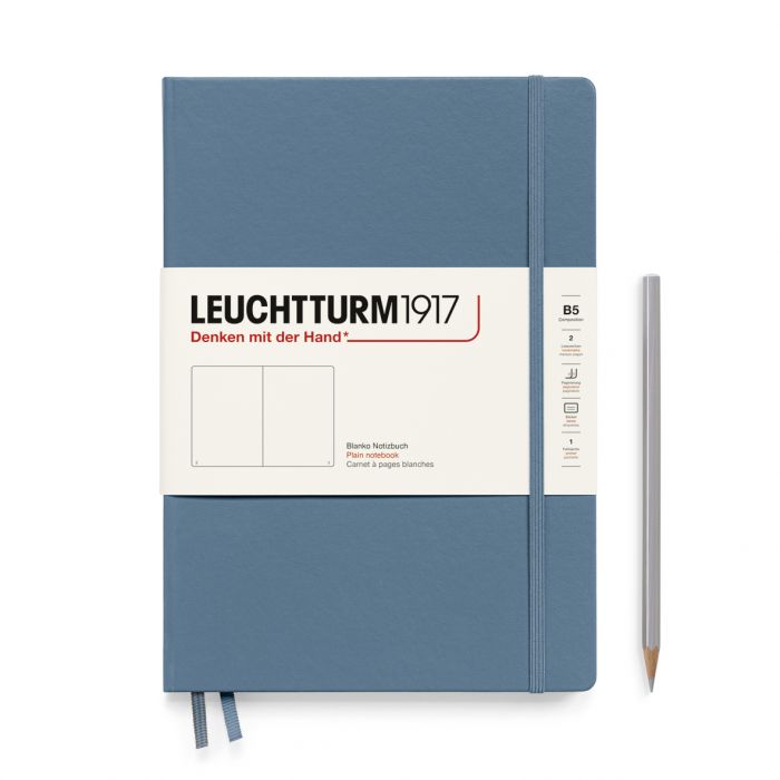 Leuchtturm1917 Composition B5 – Σημειωματάριο με σκληρό εξώφυλλο (219 σελ.) – Stone Blue Λευκές