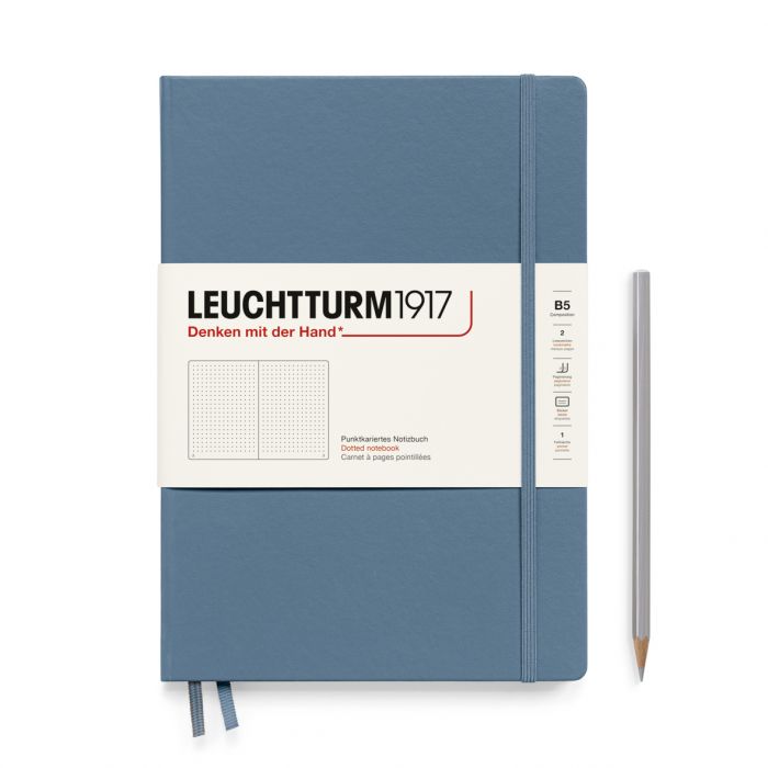 Leuchtturm1917 Composition B5 – Σημειωματάριο με σκληρό εξώφυλλο (219 σελ.) – Stone Blue Τελείες