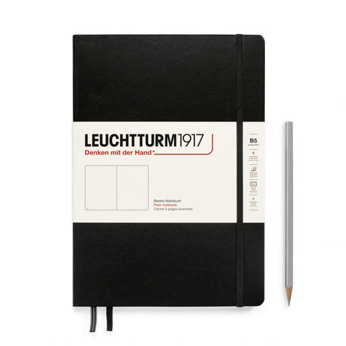 Leuchtturm1917 Composition B5 – Σημειωματάριο με σκληρό εξώφυλλο (219 σελ.) – Black Λευκές