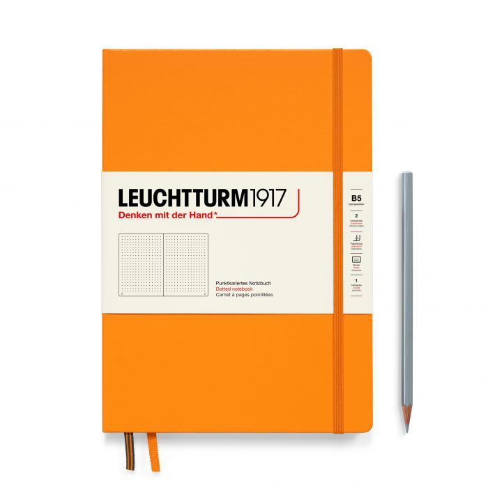 Leuchtturm1917 Composition B5 – Σημειωματάριο με σκληρό εξώφυλλο (219 σελ.) – Rising Sun Τελείες