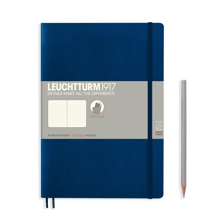 Leuchtturm1917 Composition B5 – Σημειωματάριο με μαλακό εξώφυλλο (123 σελ.) – Navy Τελείες