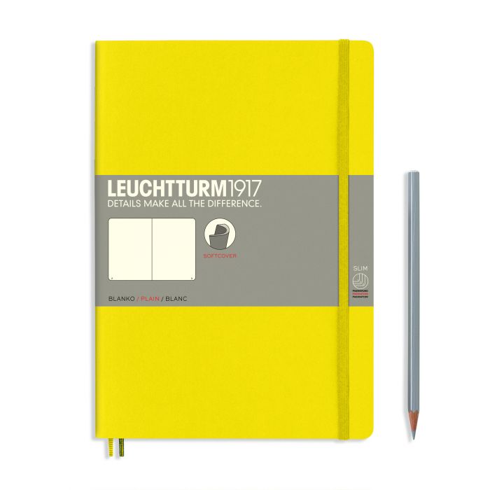 Leuchtturm1917 Composition B5 – Σημειωματάριο με μαλακό εξώφυλλο (123 σελ.) – Lemon Λευκές