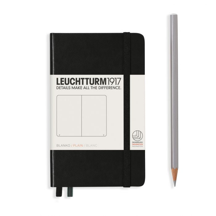Leuchtturm1917 Pocket A6 – Σημειωματάριο με σκληρό εξώφυλλο (187 σελ.) – Black
