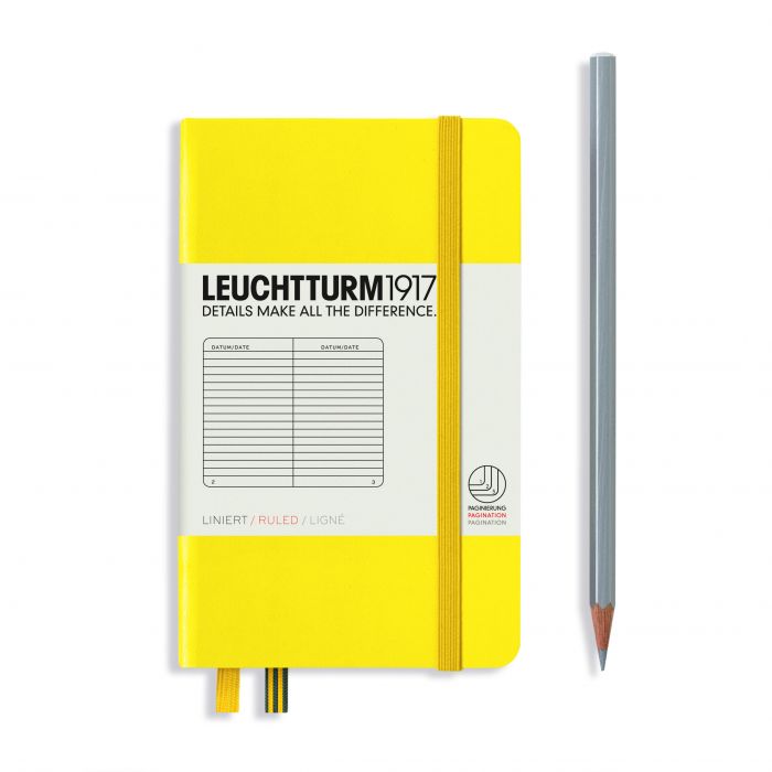 Leuchtturm1917 Pocket A6 – Σημειωματάριο με σκληρό εξώφυλλο (187 σελ.) – Lemon