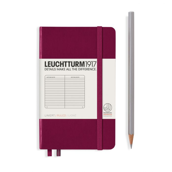 Leuchtturm1917 Pocket A6 – Σημειωματάριο με σκληρό εξώφυλλο (187 σελ.) – Port Red