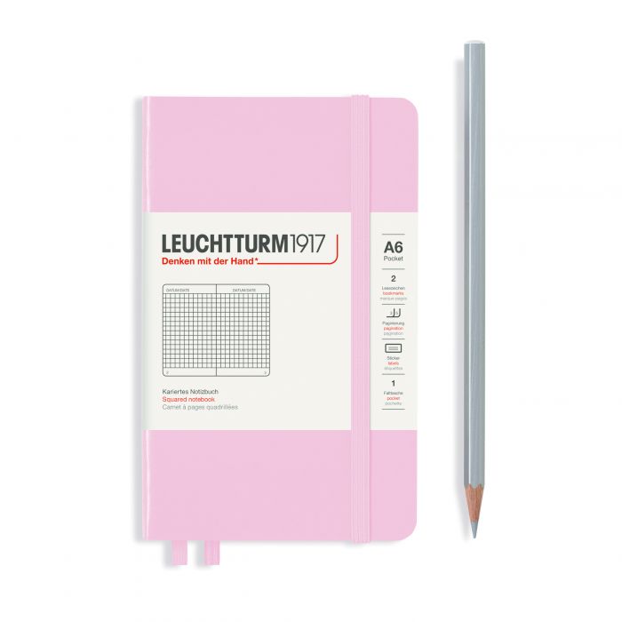 Leuchtturm1917 Pocket A6 – Σημειωματάριο με σκληρό εξώφυλλο (187 σελ.) – Powder Τετράγωνα