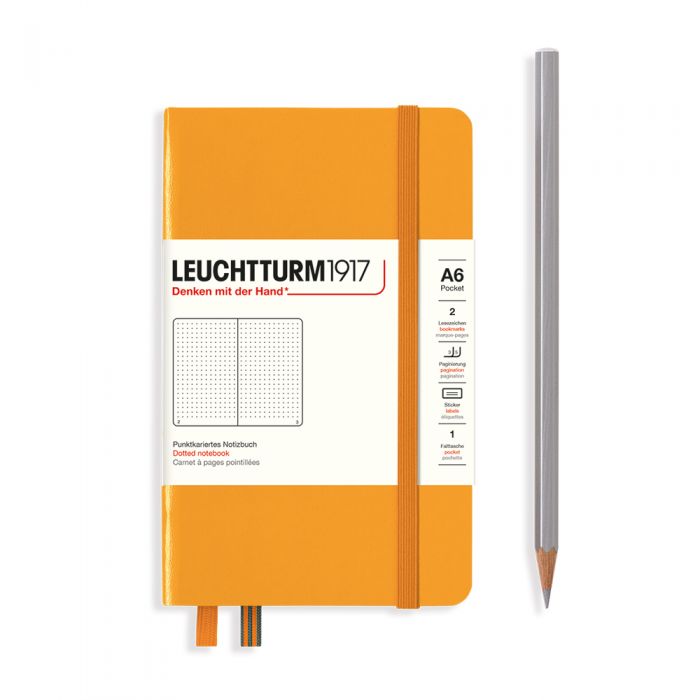 Leuchtturm1917 Pocket A6 – Σημειωματάριο με σκληρό εξώφυλλο (187 σελ.) – Rising Sun Τελείες