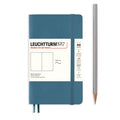 Leuchtturm1917 Pocket A6 – Σημειωματάριο με μαλακό εξώφυλλο (123 σελ.) – Stone Blue Λευκές