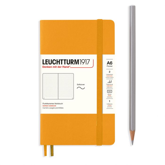 Leuchtturm1917 Pocket A6 – Σημειωματάριο με μαλακό εξώφυλλο (123 σελ.) – Rising Sun Τελείες
