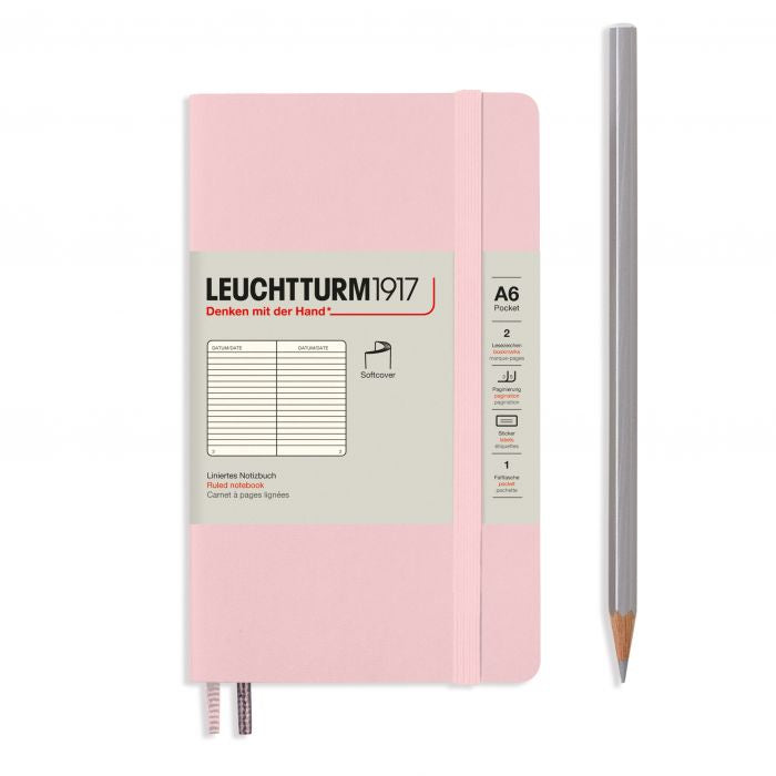 Leuchtturm1917 Pocket A6 – Σημειωματάριο με μαλακό εξώφυλλο (123 σελ.) – Powder Γραμμές