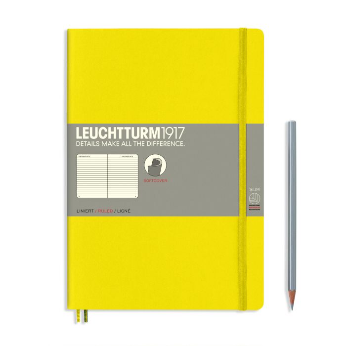 Leuchtturm1917 Composition B5 – Σημειωματάριο με μαλακό εξώφυλλο (123 σελ.) – Lemon Γραμμές