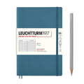 Leuchtturm1917 Paperback B6+ – Σημειωματάριο με μαλακό εξώφυλλο (123 σελ.) – Stone Blue Γραμμές