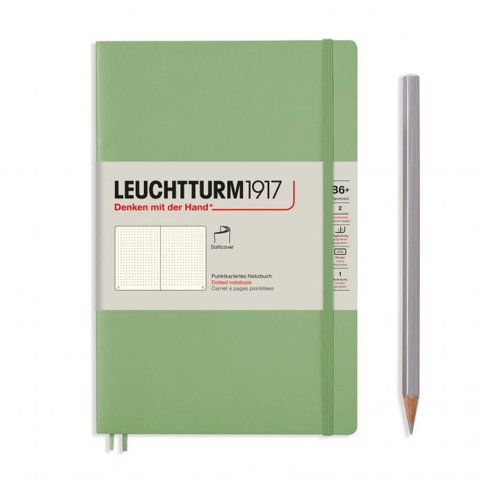 Leuchtturm1917 Paperback B6+ – Σημειωματάριο με μαλακό εξώφυλλο (123 σελ.) – Sage Τελείες