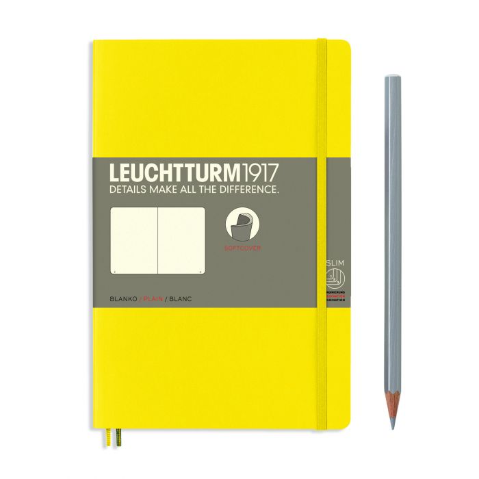 Leuchtturm1917 Paperback B6+ – Σημειωματάριο με μαλακό εξώφυλλο (123 σελ.) – Lemon Λευκές