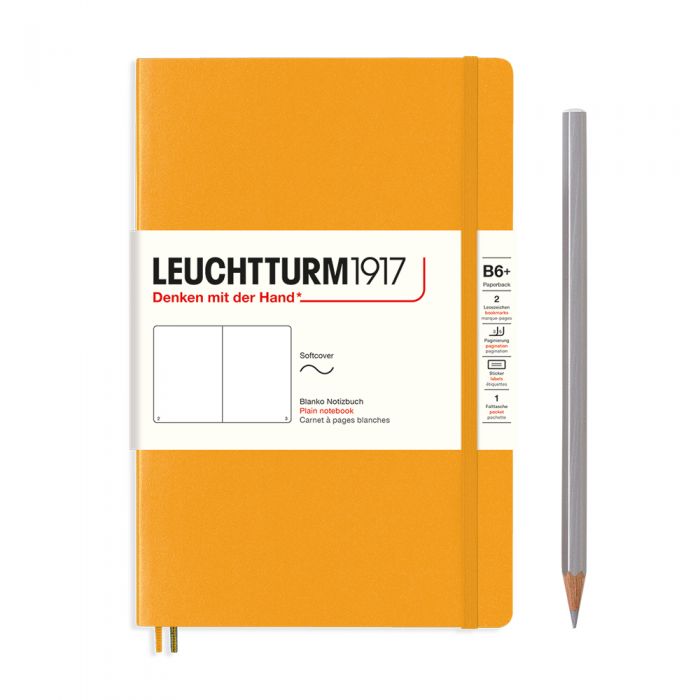 Leuchtturm1917 Paperback B6+ – Σημειωματάριο με μαλακό εξώφυλλο (123 σελ.) – Rising Sun Λευκές