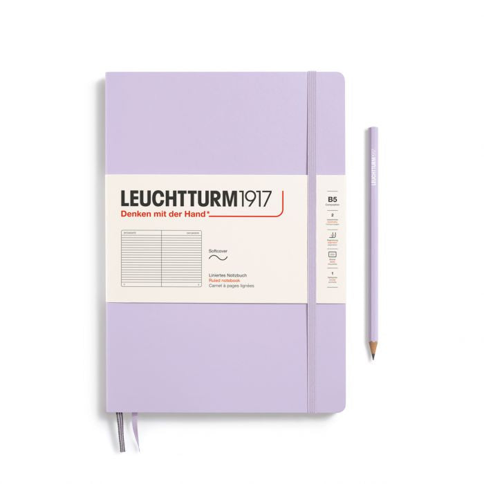 Leuchtturm1917 Composition B5 – Σημειωματάριο με μαλακό εξώφυλλο (123 σελ.) – Lilac Γραμμές