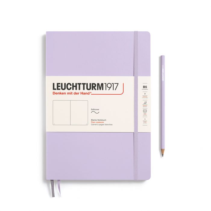 Leuchtturm1917 Composition B5 – Σημειωματάριο με μαλακό εξώφυλλο (123 σελ.) – Lilac Λευκές