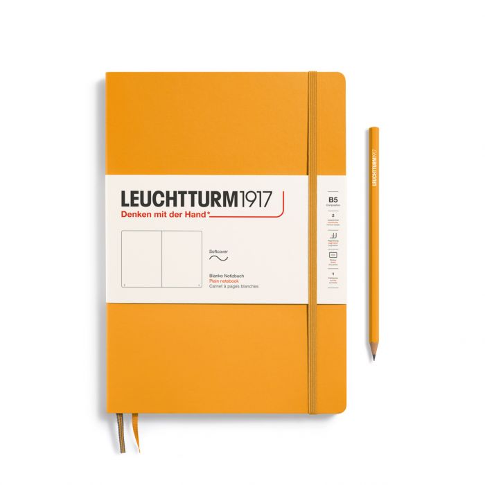 Leuchtturm1917 Composition B5 – Σημειωματάριο με μαλακό εξώφυλλο (123 σελ.) – Rising Sun Λευκές