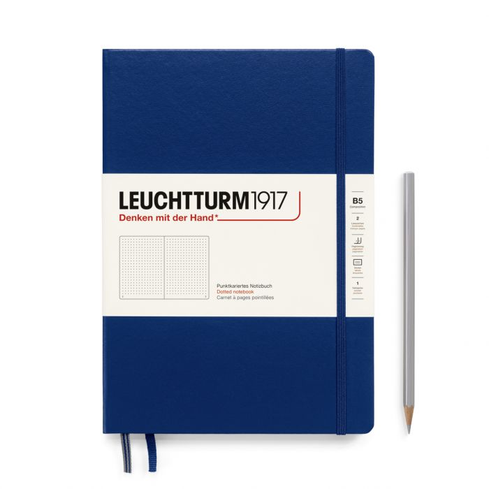Leuchtturm1917 Composition B5 – Σημειωματάριο με σκληρό εξώφυλλο (219 σελ.) – Navy Τελείες