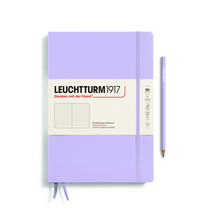 Leuchtturm1917 Composition B5 – Σημειωματάριο με σκληρό εξώφυλλο (219 σελ.) – Lilac Τελείες