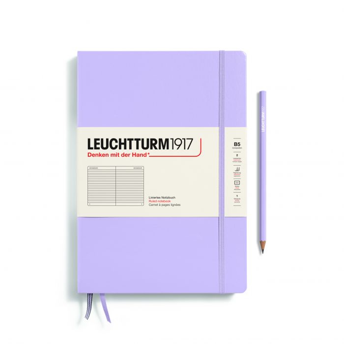 Leuchtturm1917 Composition B5 – Σημειωματάριο με σκληρό εξώφυλλο (219 σελ.) – Lilac Γραμμές