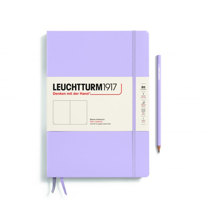 Leuchtturm1917 Composition B5 – Σημειωματάριο με σκληρό εξώφυλλο (219 σελ.) – Lilac Λευκές