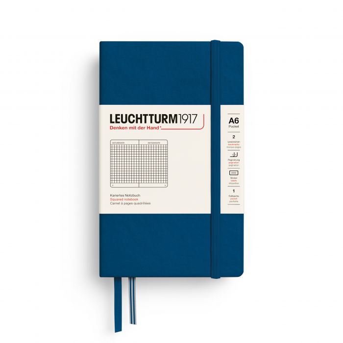 Leuchtturm1917 Pocket A6 – Σημειωματάριο με σκληρό εξώφυλλο (187 σελ.) – Indigo Τετράγωνα
